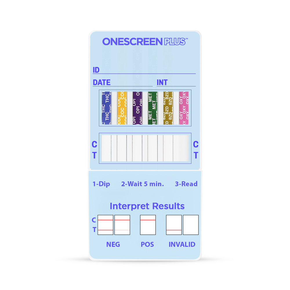 Onescreen - 6 Panel Dip Card <span style='font-size:11px; color:#7d7d7d;'><br>THC/COC/OPI/mAMP/BZO/OXY</span>